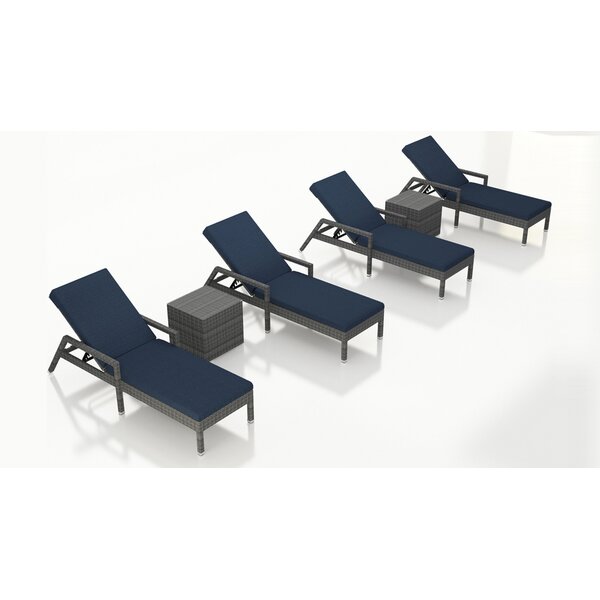 Wade Logan Ballu Outdoor Resin Chaise Lounge Set With Table Wayfair